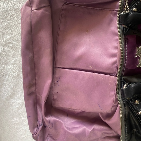 Coach Black and Purple Shoulder Bag with Signature Monogram - Picture 11 of 14